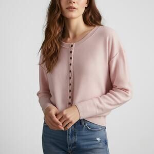 Anthropologie Pilcro 100% Cashmere Henley Sweater Pink Size XXS
